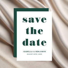 Reserve A Data Casamento Tipografia Verde Esmeralda Moderna