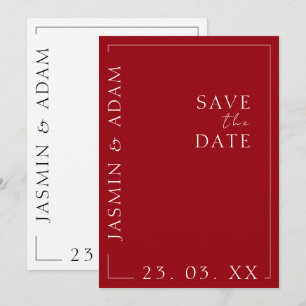 Reserve A Data Casamento Tipografia Vermelho Carmesim Branco Salv