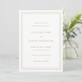 Reserve A Data Casamento Tradicional Atemporal em Ouro