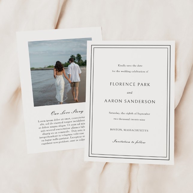 Reserve A Data Casamento tradicional de Eterno de Foto em Preto e (Criador carregado)