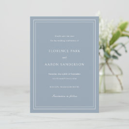 Reserve A Data Casamento Tradicional em Azul Poeirento Atemporal