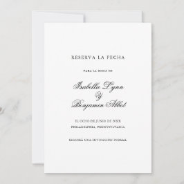 Reserve A Data Casamento tradicional espanhol preto e branco