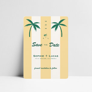 Reserve A Data Casamento Tropical de Praia com Monograma de Palme