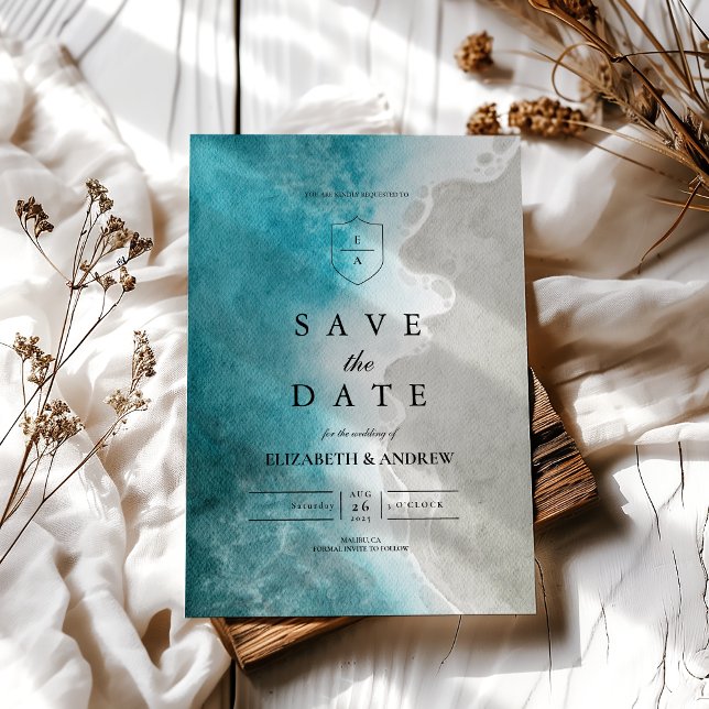 Reserve A Data Casamento Tropical de Praia Moderna Elegante (Criador carregado)