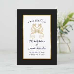 Reserve A Data Casamento Tropical Dourado Seacavalo Salve a Data