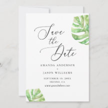 Casamento tropical elegante de aquarela monstera