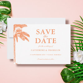 Reserve A Data Casamento Tropical Elegante Palm Tree
