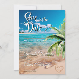 Reserve A Data Casamento Tropical Palm Tree Beach de Turquoise