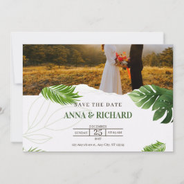 Reserve A Data Casamento Tropical Romântico Salve A Data