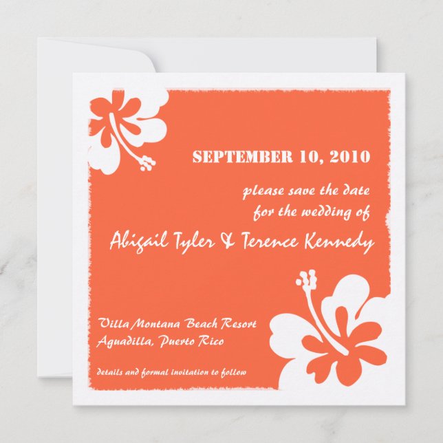 Reserve A Data Casamento tropical - Salve a data (Frente)