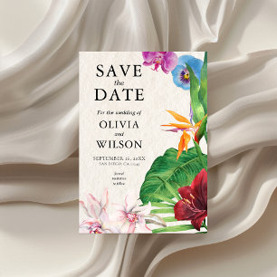 Reserve A Data Casamento Tropical Watercolor