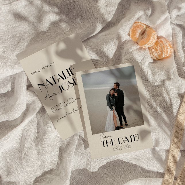 Reserve A Data Casamento Único De Foto Retro Imporal Francês Mode (Criador carregado)