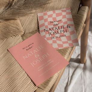 Reserve A Data Casamento Único De Groovy Colorido Moderno Retro D