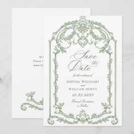 Reserve A Data Casamento Verde da Ornamentado Vitoriana Grace Flo