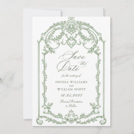 Reserve A Data Casamento Verde da Ornamentado Vitoriana Grace Flo