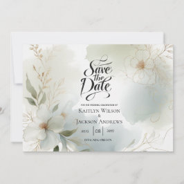 Reserve A Data Casamento Verde de Sage Floral de Molho