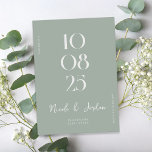 Reserve A Data Casamento Verde do Sábio Simples Moderno<br><div class="desc">Casamento moderno salve a data com design chic elegante e estilo minimalista.</div>
