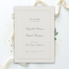 Reserve A Data Casamento Verde Ecru Clássico Moderno e Elegante