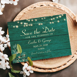 Reserve A Data Casamento Verde Esmeralda Rústico Salve a Data