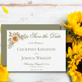 Reserve A Data Casamento Verde Rustic Soft Sunflower