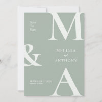 Casamento Verde Sage Minimalista Moderna Salvar a