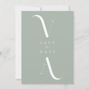 Reserve A Data Casamento Verde Sage Moderno Minimalista Elegante