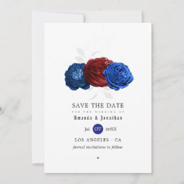 Reserve A Data Casamento Vermelho Branco e Azul Quarta de julho