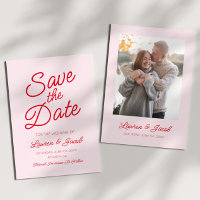 Casamento Vermelho e Rosa Mínimo Moderno