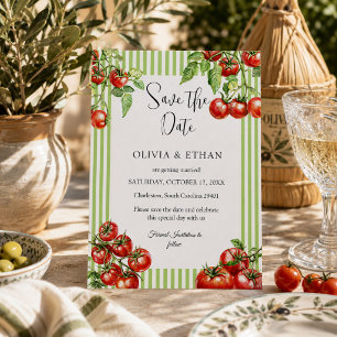 Reserve A Data Casamento Vermelho e Verde Pomodoro Italiano