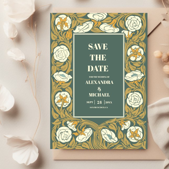 Reserve A Data Casamento Vintage Art Nouveau (Criador carregado)