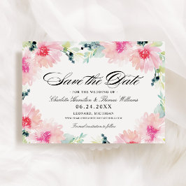 Reserve A Data Casamento Vintage Blush Primavera Floral Watercolo
