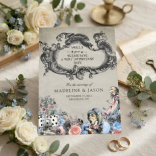 Reserve A Data Casamento Vintage Dusty Blue Alice no País das Mar