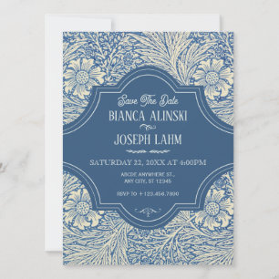 RESERVE A DATA CASAMENTO VINTAGE FLORAL AZUL