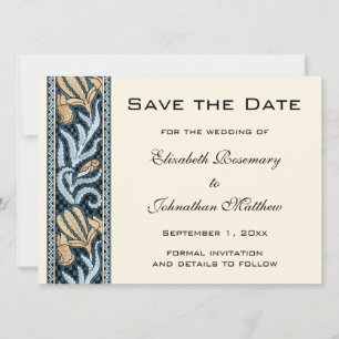 Reserve A Data Casamento Vintage, Flores de Íris Art Nouveau Flor