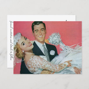 Reserve A Data Casamento vintage Happy Newlyweds, Salve a Data!