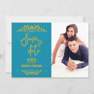 Reserve A Data Casamento vintage Salvar a data foto personalizada