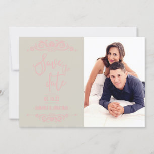 Reserve A Data Casamento vintage Salvar a data foto personalizada