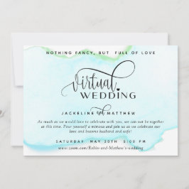 Reserve A Data Casamento Virtual Online, Turquesa Green Watercolo