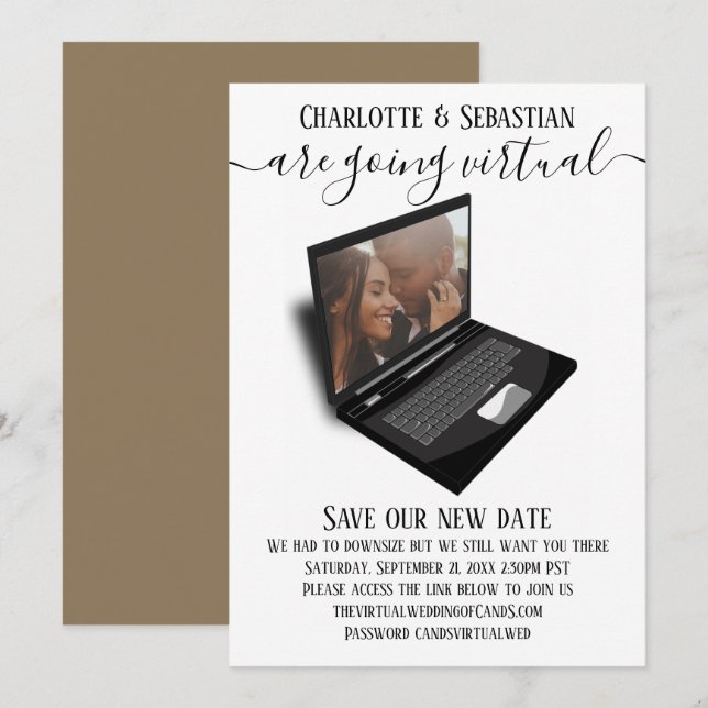 Reserve A Data Casamento Virtual Salvar A Foto Da Data (Frente/Verso)