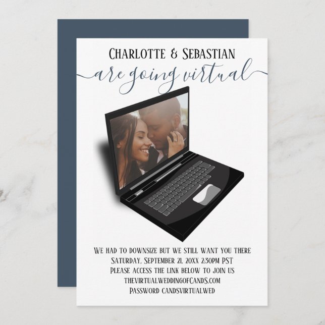 Reserve A Data Casamento Virtual Salvar A Foto Da Data (Frente/Verso)