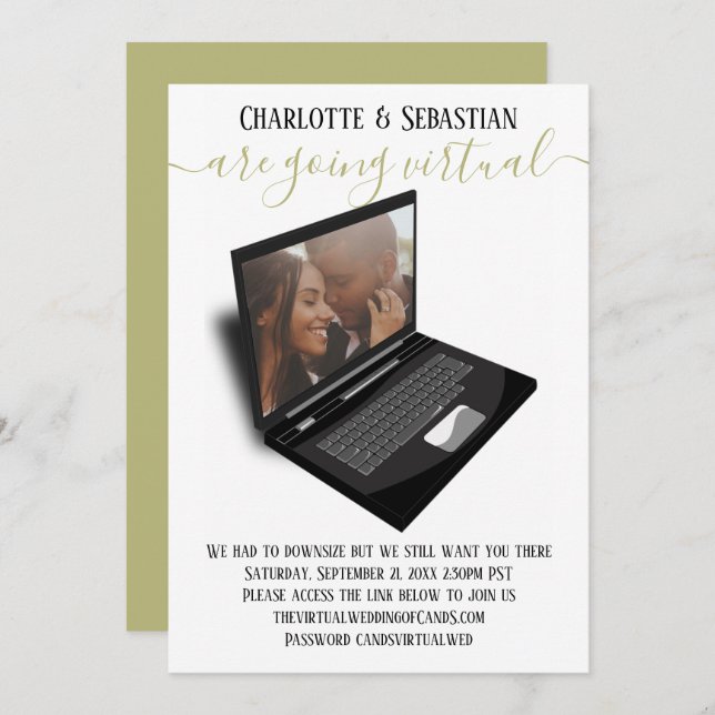 Reserve A Data Casamento Virtual Salvar A Foto Da Data (Frente/Verso)