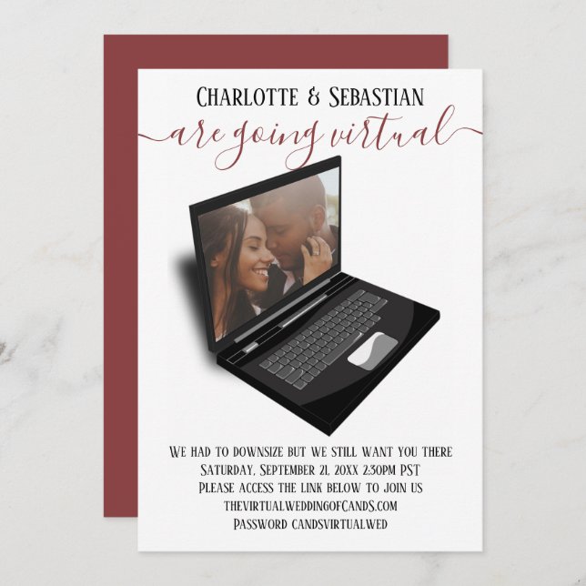 Reserve A Data Casamento Virtual Salvar A Foto Da Data (Frente/Verso)