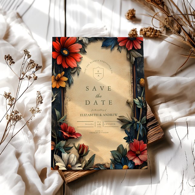 Reserve A Data Casamento Vitoriano Floral Art Nouveau (Criador carregado)
