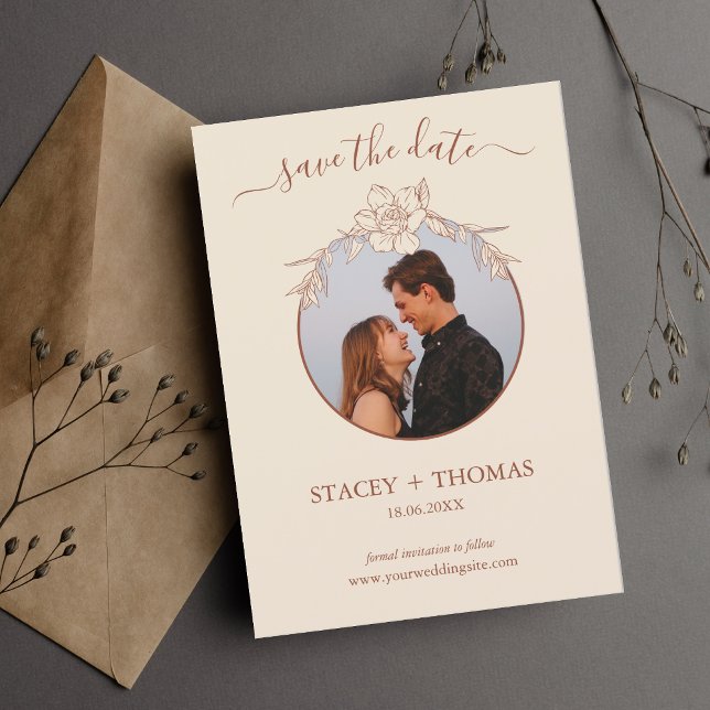 Reserve A Data Casamento Whimsical Elegante Terracotta (Criador carregado)