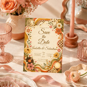 Reserve A Data Casamento Whimsical Retro Disco
