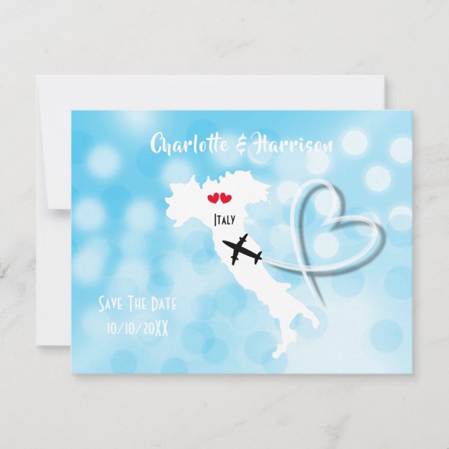 Reserve A Data Casamentos Destino Itália Salvar Data (Frente)