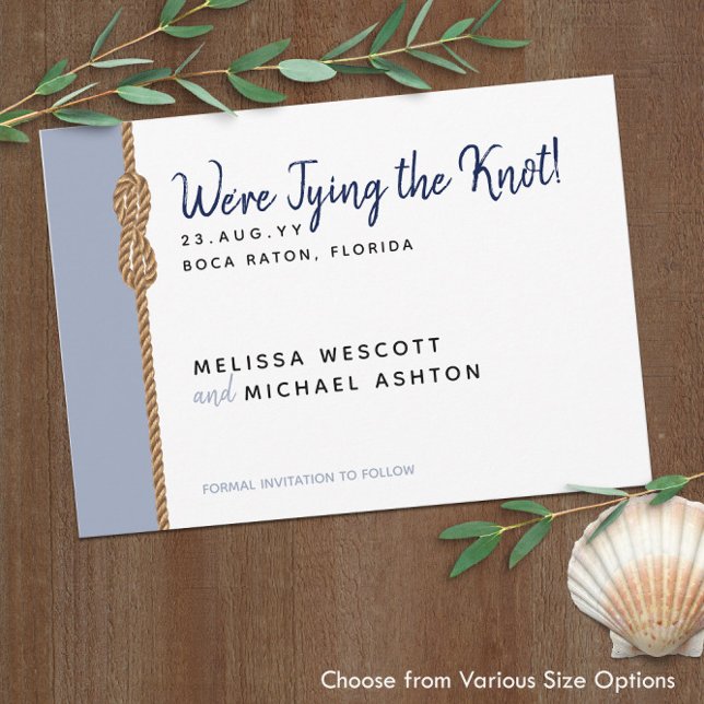 Reserve A Data casando Azul ⚓️ e Azul Dusty Náutico (⚓️ Navy Blue & Dusty Blue Tying The Knot Nautical Save The Date
)