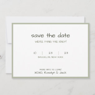 Reserve A Data Casando de manuscrito casual verde empoeirado