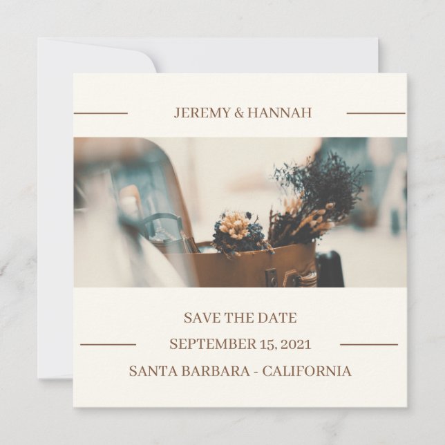 Reserve A Data Caso De Casamento Floral Rustic Autumn (Frente)