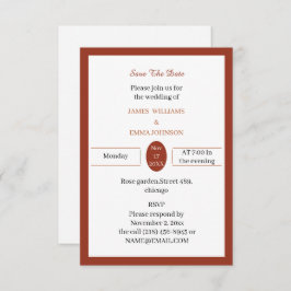 Reserve A Data Castanho Simples Personalizado